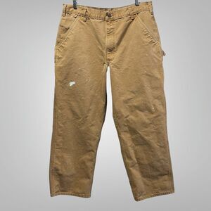 Carhartt Pants Mens 38 Brown Duck Canvas Carpenter Workwear B-11 BRN 36x29